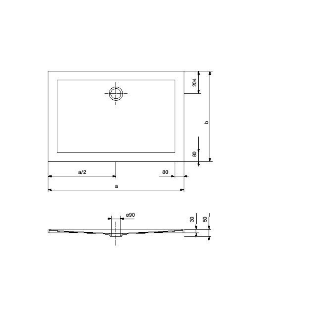 Piatto doccia  rettangolare 80x100  Ground acrilico Pozzi Ginori